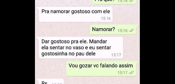  Casal Edu e Aline - Conversa do casal no zap sobre o tesão da esposa safada por um desconhecido